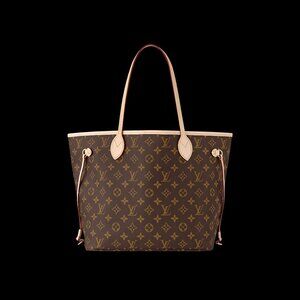 New Louis Vuitton Neverfull MM tote with peony interior